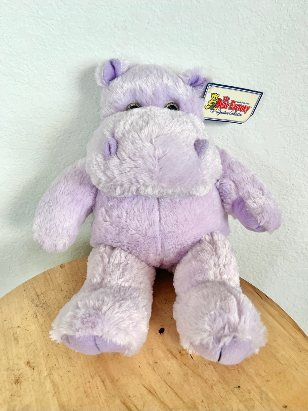 The Bear Factory 2001 Gray Hippo Furry Hippopotamus 15" lilac